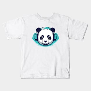 Panda Music Headphone City Rhyme Wonderful Vibes Vector Graphic Kids T-Shirt